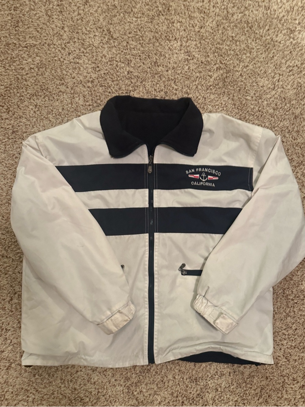 San Francisco white and blue men’s jacket